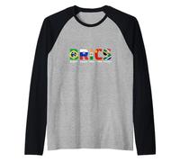 Brics Stati Associazione Brasile Russia India Cina S.Africa Maglia con Maniche Raglan