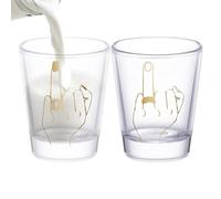 Bride and Groom Glasses - High-Clarity Glass Whiskey Glasses | Humorous Ring Design, Approx. 5x5x6cm, Set of 2, Perfect for Family Gatherings, Christmas, Weddings, Showers