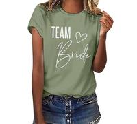 Bride,Maglietta Squadra Sposa, Team Bride T-Shirt Donna, Magliette Addio al Nubilato, Sposa Donna Costume per Addio Nubilato,Tshirts Damigella d'Onore