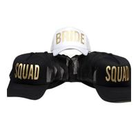 Bride Mesh Hat Bachelorette Decorations Decorations Bride Baseball cap Lettere Gold Lettere Stamping Squad Decoration Party