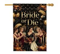 Bride or Die - Bandiera gotica a tema matrimonio, 71 x 101 cm