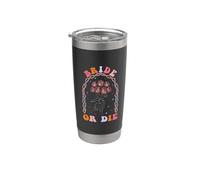 Bride Or Die Retro Halloween Addio al nubilato Corrispondenza addio al nubilato Bicchiere termico in acciaio inox doppia parete