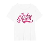 Bride Squad - Sposa Addio al Nubilato Maglietta, Donna Plus-Size, Bianco, 1X