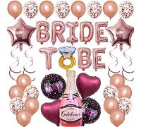Bride to Be Palloncini Banner Oro Rosa Palloncini di decorazione addio al nubilato in oro rosa, 1pcs BRIDE TO BE Lettere Palloncini, 20 palloncini in lattice, 7 pcs Palloncini foil di forma diversa