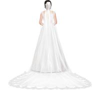 Bride Velio da sposa Elegante velo da velo lungo il velo da ricamo in pizzo con