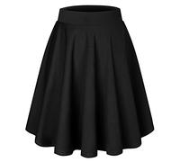 Bridesmay Gonna Plissé Versatile ed Elastica per Donna Midi-Black M