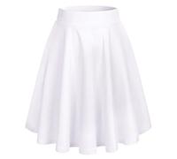 Bridesmay Gonna Plissé Versatile ed Elastica per Donna Midi-White M