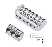 Bridge hardtail fisso, ponte senza testa in lega d'argento, parti di sostituzione del ponte per chitarra a 6 corde, hardware del vibrato, adatto per la pratica e le prestazioni.