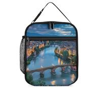 Bridge Ponte Degli Alpini at River Brenta Lunch Box per Uomo Donna Borsa termica per il pranzo Borsa termica portatile per lavoro Picnic