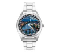 Bridge Ponte Degli Alpini at River Brenta - Orologio casual da uomo con cinturino in acciaio inossidabile e lega di quarzo, Stile:, regular, Bracciale