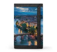 Bridge Ponte Degli Alpini at River Brenta Portafoglio Trifold Carino Slot per Carte Holder Clutch Portafoglio per Uomo Donna, Stile:, Taglia unica