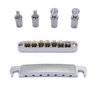 Bridge Stop Bar Cordiera Combo Sostituzione in lega di zinco placcata Cr per chitarra elettrica a 7 corde SG Tune O Matic Style con 2 parti di montaggio 4 dadi