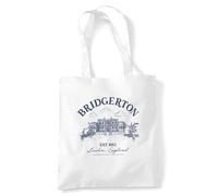 Bridgerton Home Borsa Tote Riutilizzabile per Spesa e Viaggi, Bianco