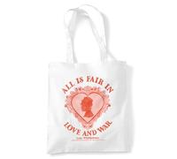 Bridgerton Love And War Lady Whistledown Borsa Tote Riutilizzabile per Spesa e Viaggi, Bianco