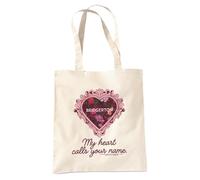 Bridgerton My Heart Calls Your Name Borsa Tote Riutilizzabile per Spesa e Viaggi, Naturale