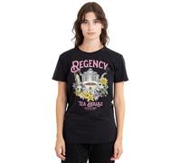 Bridgerton Regency Tea House Ladies T Shirt, Black, Nero, S Donna
