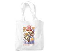 Bridgerton Treats Borsa Tote Riutilizzabile per Spesa e Viaggi, Bianco