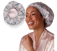 Bridgerton x Kitsch Cuffia da doccia flessibile foderata in raso da donna, riutilizzabile, impermeabile, ampia cuffia da doccia per donne e uomini, regolabile, elegante cuffia per doccia, per capelli