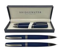 Bridgewater Pen Company Set regalo Executive con penna a sfera e matita meccanica, in scatola, con custodia (Hereford, blu navy)