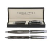 Bridgewater Pen Company Set regalo Executive con penna a sfera e matita meccanica, in scatola, con custodia (Lancaster, Gunmetal)