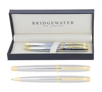 Bridgewater Pen Company Set regalo Executive con penna a sfera e penna roller, in confezione regalo, con custodia (Chester, oro)