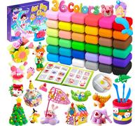 Bridokit Kit di argilla da modellare per bambini, 36 colori, con piastra a pressione, strumenti per modellare e libretto, kit fai da te con argilla magica, ultra leggera, non appiccicosa