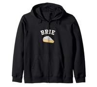 Brie Cheese Funny College Team Logo Inglese Testo Immagine Felpa con Cappuccio