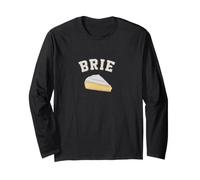 Brie Cheese Funny College Team Logo Inglese Testo Immagine Maglia a Manica