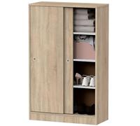 briebe Armadio camera da letto, multiuso, bagno, mobile sotto ausiliario cucina, scarpiera, 2 ante scorrevoli 120 x 74 x 33 cm (altezza x larghezza x profondità), grande capacità, Nova (Rovere