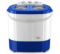 briebe Camp Mini Lavatrice Portatile con Centrifuga, per Campeggio, Capacità 3 kg, Ideale per Viaggi, Roulotte, Camper, Piccola Lavatrice a 2 Scomparti, Basso Consumo di Acqua ed Energia