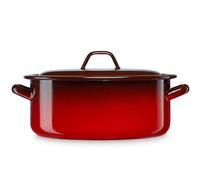 briebe Casseruola Induzione 34 cm, Casseruola 12,5 L Grande con Coperchio Acciaio Smaltato Vetrificato, Adatta Vetroceramica, Fuoco, Gas, Forno, Ignea Vintage Rosso