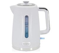 briebe Elegance Bollitore Elettrico 1,7L, Teiera Elettrica per Infusione da 2200 W, Ebollizione Rapida, senza BPA, Base a 360°, Controller Strix, Spegnimento Automatico, Design Moderno, Bianco
