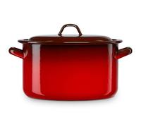 briebe Pentola dritta da cucina a induzione 34 cm, casseruola 18,5 L grande con coperchio in acciaio smaltato vetrificato Apta, piano in ceramica, fuoco, gas, forno, Ignea vintage rosso