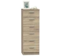 briebe Sinfonier Camera da Letto Alta, Comò, Cassettiera 6 Cassetti, 110x40x40 cm (Altezza x Larghezza x Profondità), Camera Matrimoniale, Giovanile, Infantile, Nova Roble Cambrian