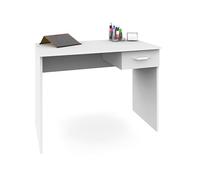briebe Tavolo scrivania per computer piccolo, 75 x 90 x 50 cm (altezza x larghezza x profondità), 1 cassetto, ufficio, camera dei giovani, desk, toeletta, prakt bianco
