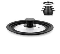 briebe TotaLid - Coperchi universali per padelle, bordo in silicone, multidiametro, 16/18/20 cm