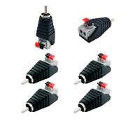 BRIEFCEC Adattatore per cavo RCA a altoparlante, subwoofer, altoparlante Phono RCA maschio a AV Video Audio Press tipo Balun per CCTV (6 pezzi)