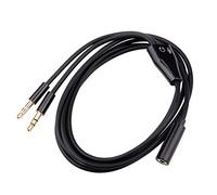 BRIEFCEC Cavo Audio Splitter, Microfono Cuffie Cavo 3.5 Adattatore Jack 3.5mm Doppia Maschio a 3.5mm Femmina Sdoppiatore compatibile con iPod, Telefoni Cellulari, Lettori Xbox One(Nero, 150cm)
