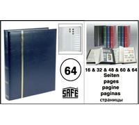 Briefmarkenalbum-Einsteckbuch-Blau-64-geteilte-weiße-Seiten-SAFE-156-4