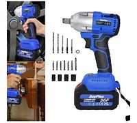 BRIEFNESS Avvitatore a percussione a batteria da 21 V, con 2 batterie agli ioni di litio da 6,0 Ah, 4 inserti per chiavi a bussola e valigetta High Torque 420 N.m, per auto, veicolo, garage, officina