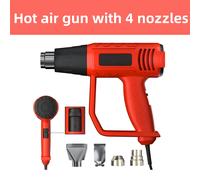 BRIEFNESS Cord Pistola termica portatile sciolta Protezione da sovraccarico per vernice ad aria calda e 4 accessori per ugelli ROSSO-NERO