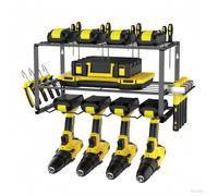 BRIEFNESS Portautensili in metallo a 3 livelli Portaoggetti per garage Porta punte da trapano per cassetta degli attrezzi Pinza per cacciavite Telaio laterale da 150 libbre