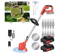 BRIEFNESS Tagliaerba da giardino a batteria, tagliaerba elettrico con batteria da 2 pezzi da 1,5 Ah, 90 ° Rotazione della testa, per prati di giardini