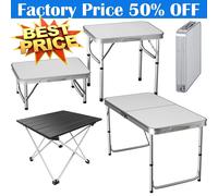 BRIEFNESS Tavolo da campeggio pieghevole ad altezza regolabile - Scrivania da picnic portatile con maniglia per il trasporto per barbecue per feste in giardino interno ed esterno 40cm-Black