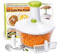 Brieftons Trinciaportaggi manuale espresso per alimenti da 6.8 tazze, tritaverdure a mano per tritare verdure, frutta, erbe, aglio cipolla tritatutto per salsa, cavolo di cavolo, cucina indiana