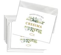 Briefzauber 12 inviti cresima con 12 buste | Inviti per celebrazioni e ricorrenze | Set formato DIN A6 con guida alla compilazione | Vari motivi (Cresima - floreale)