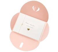 Briefzauber Biglietto Vuoi essere la mia madrina con bracciale donna e busta con cuore | Braccialetti amicizia | Regalo battesimo/cresima | Varianti disponibili (Madrina - Rosa)