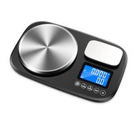 Brifit Bilancia digitale da cucina a doppia piattaforma, 10 kg e 1 kg, display LCD, bilancia per alimenti con due precisione da 1 g e 0,1 g, unità di conversione, bilancia digitale con funzione tara,