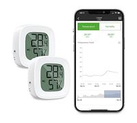 Brifit Termometro Igrometro Digitale, Mini Termometro Igrometro Interno, Bluetooth Monitor di Temperatura e Umidometro, Esportazione di Dati, Notifica di Allarme, Casa, Ufficio-2 Pezzi
