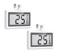 Brifit Termometro per frigorifero, 2 pezzi, mini termometri, frigorifero, termometro digitale con allarme gelo, display LCD ben leggibile, per cucina, ristorante, casa
